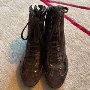 Pirelli ladies Layla high top brown leayher sneakers, size 7